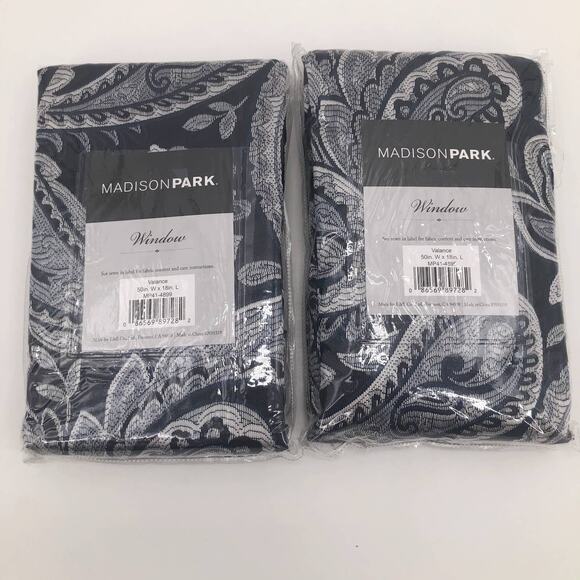 Madison Park Valance Window Panel Set Paisley New - Picture 1 of 5